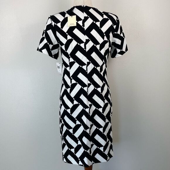 NWT Trina Turk Black and White Midi Dress Size M - Picture 6 of 8